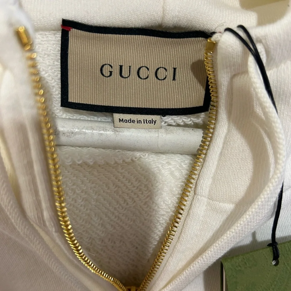Men's Gucci, cotton jersey half zip closure,, hoodie size XS fits like medium